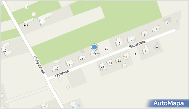 Zielkowice, Brzozowa, 13, mapa Zielkowice