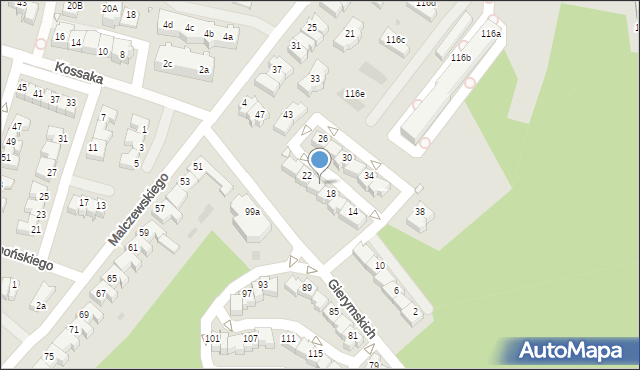 Zielona Góra, Braci Gierymskich, 20, mapa Zielona Góra