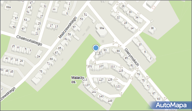 Zielona Góra, Braci Gierymskich, 99, mapa Zielona Góra