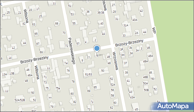 Zielonka, Brzozy-Brzeziny Ottokara, gen., 5, mapa Zielonka