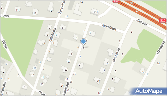 Zielonka, Brzoskwiniowa, 5, mapa Zielonka