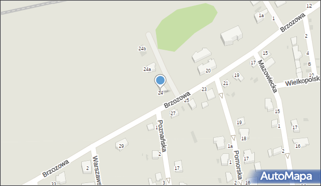 Złocieniec, Brzozowa, 24, mapa Złocieniec