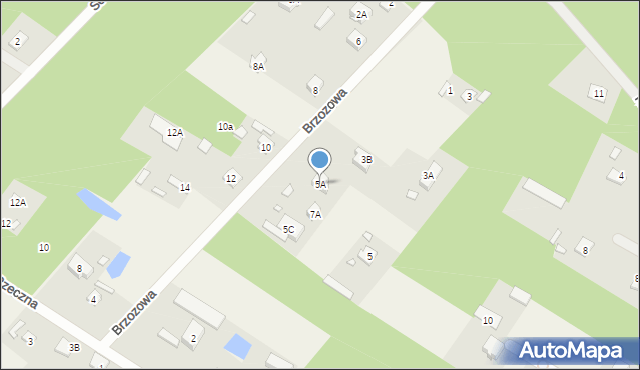 Złotokłos, Brzozowa, 5A, mapa Złotokłos