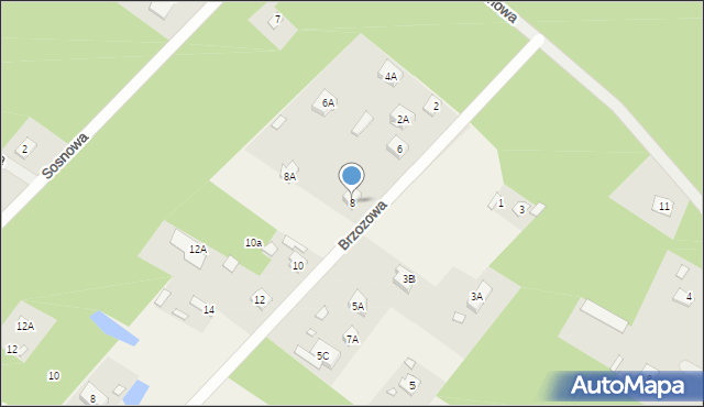 Złotokłos, Brzozowa, 8, mapa Złotokłos
