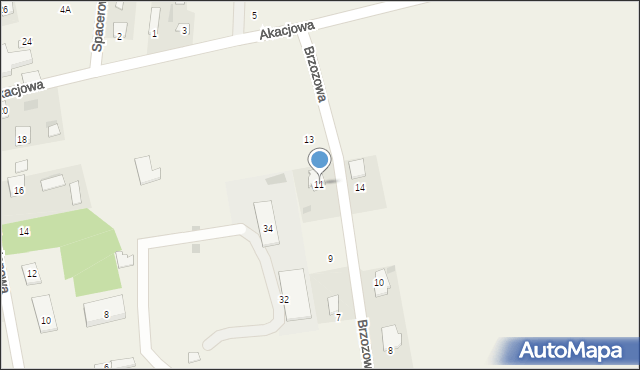 Żmudź, Brzozowa, 11, mapa Żmudź