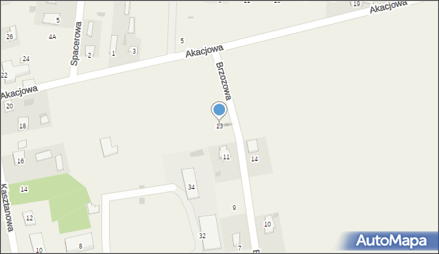 Żmudź, Brzozowa, 13, mapa Żmudź