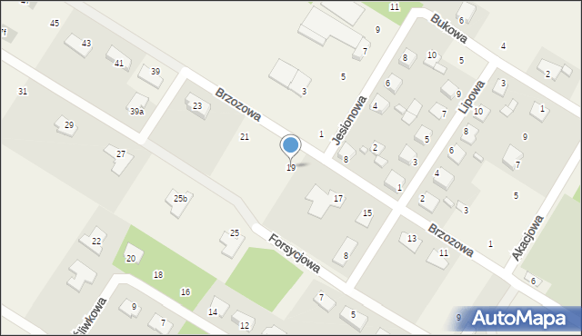 Żołędowo, Brzozowa, 19, mapa Żołędowo