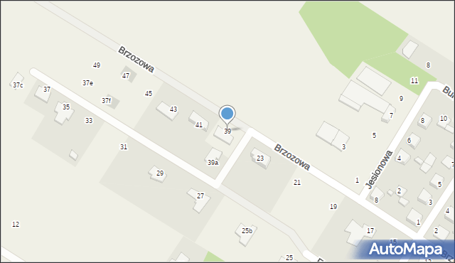Żołędowo, Brzozowa, 39, mapa Żołędowo