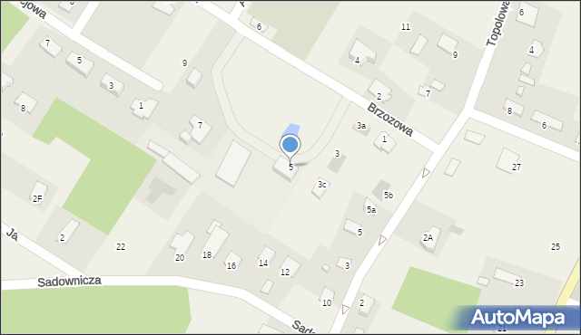 Żołędowo, Brzozowa, 5, mapa Żołędowo