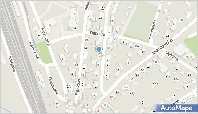 Żory, Brzozowa, 7, mapa Żor