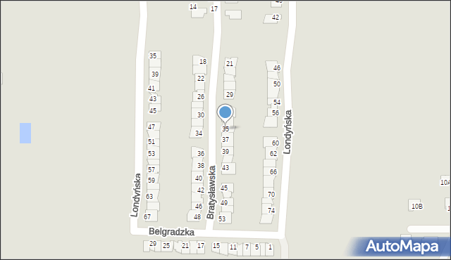 Żory, Bratysławska, 35, mapa Żor