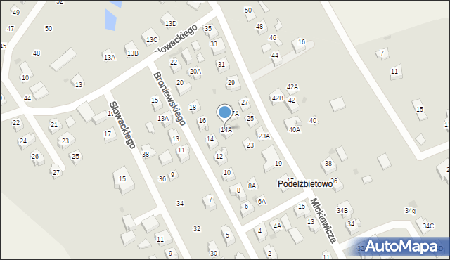 Żukowo, Broniewskiego Władysława, 14A, mapa Żukowo