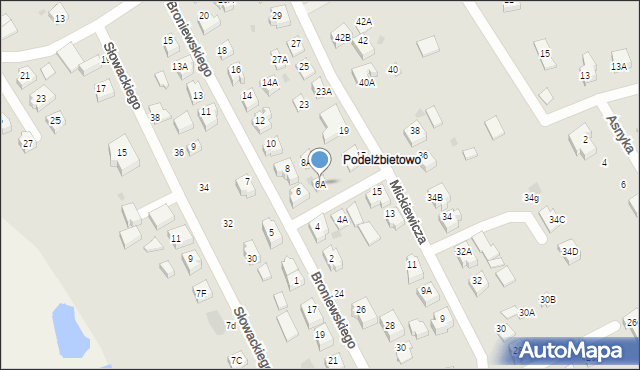 Żukowo, Broniewskiego Władysława, 6A, mapa Żukowo