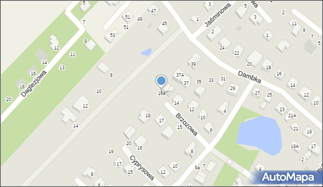 Żukowo, Brzozowa, 16a, mapa Żukowo