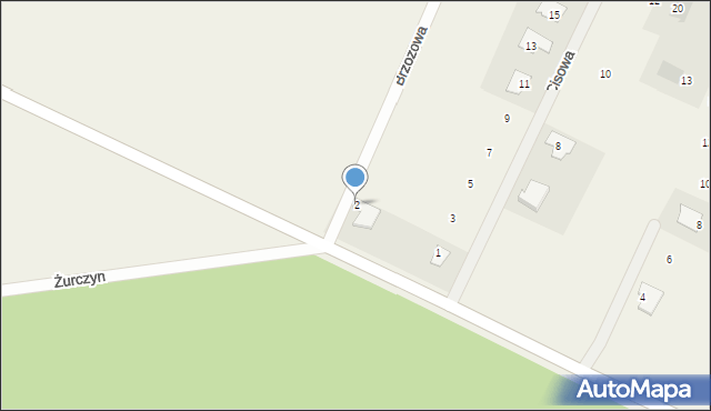 Żurczyn, Brzozowa, 2, mapa Żurczyn