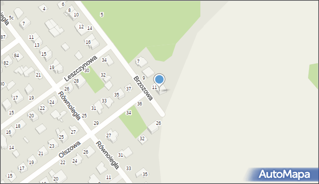 Żyrardów, Brzozowa, 13, mapa Żyrardów