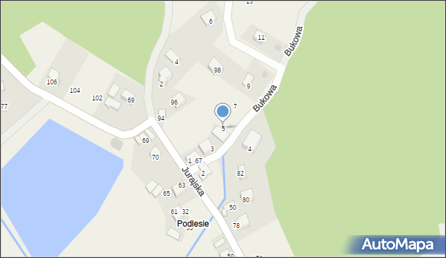 Aleksandrowice, Bukowa, 5, mapa Aleksandrowice