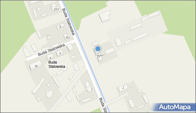 Alfredówka, Buda Stalowska, 15, mapa Alfredówka