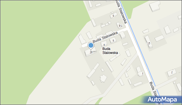 Alfredówka, Buda Stalowska, 16, mapa Alfredówka