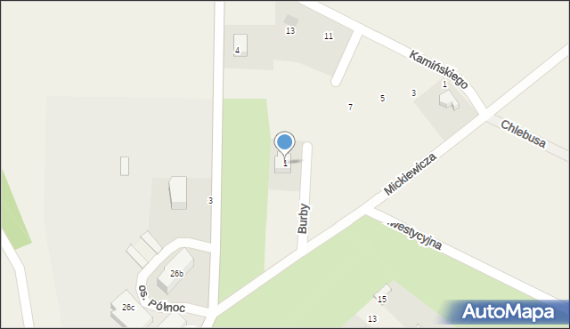 Bakałarzewo, Burby Józefa, kpt., 1, mapa Bakałarzewo
