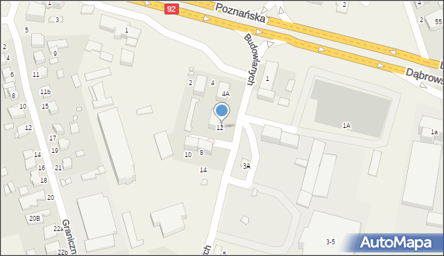 Baranowo, Budowlanych, 12, mapa Baranowo