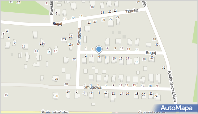 Bełchatów, Bugaj, 6, mapa Bełchatów