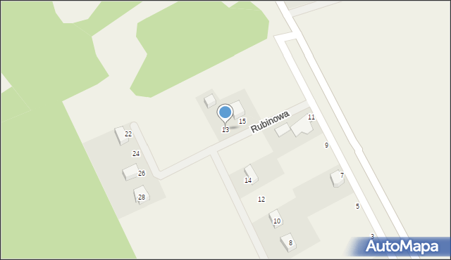 Biała, Bursztynowa, 13, mapa Biała