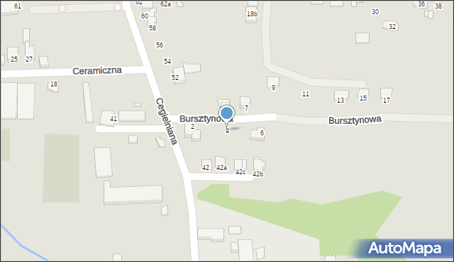Bielsko-Biała, Bursztynowa, 4, mapa Bielsko-Białej