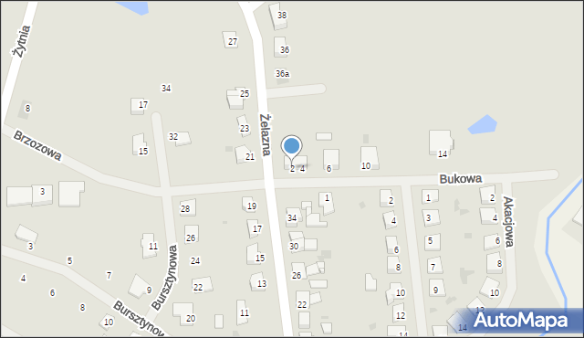 Biskupiec, Bukowa, 2, mapa Biskupiec