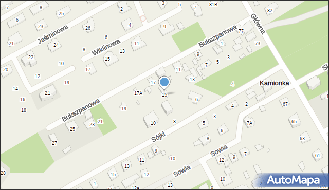 Bobrowiec, Bukszpanowa, 15, mapa Bobrowiec