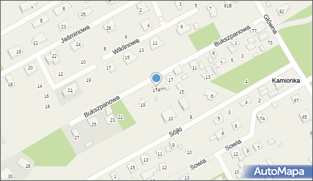 Bobrowiec, Bukszpanowa, 17A, mapa Bobrowiec