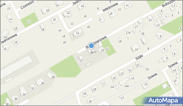Bobrowiec, Bukszpanowa, 25, mapa Bobrowiec