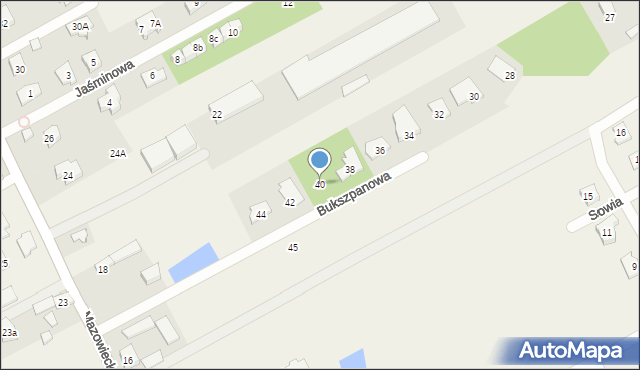 Bobrowiec, Bukszpanowa, 40, mapa Bobrowiec