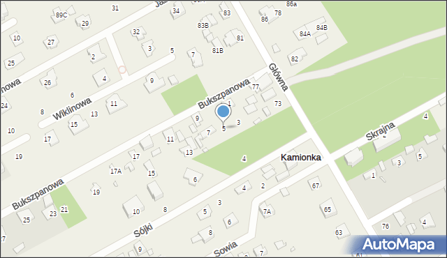 Bobrowiec, Bukszpanowa, 5, mapa Bobrowiec