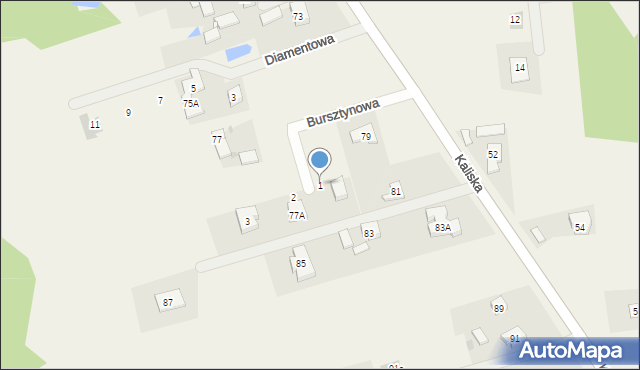 Borek, Bursztynowa, 1, mapa Borek