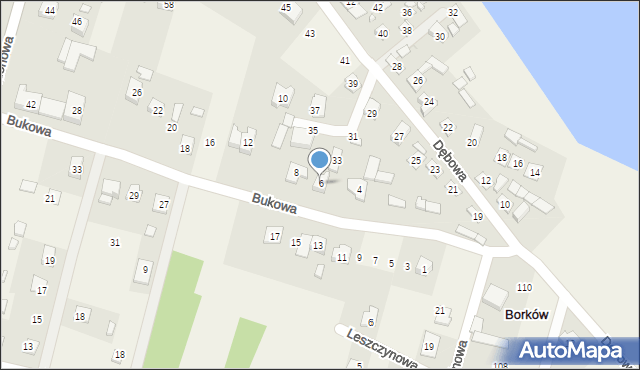 Borków, Bukowa, 6, mapa Borków