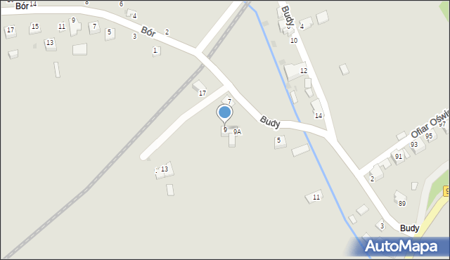 Brzeszcze, Budy, 9, mapa Brzeszcze
