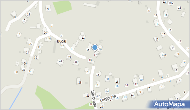 Brzeszcze, Bugaj, 17, mapa Brzeszcze