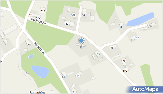 Budachów, Budachów, 61, mapa Budachów