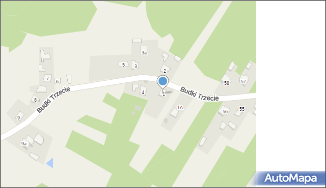 Budki, Budki Trzecie, 1, mapa Budki