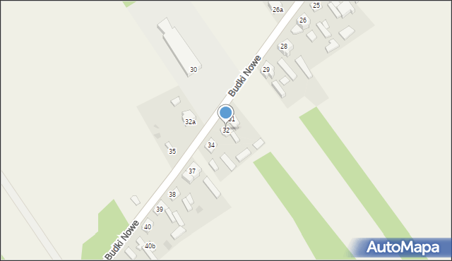 Budki Nowe, Budki Nowe, 32, mapa Budki Nowe