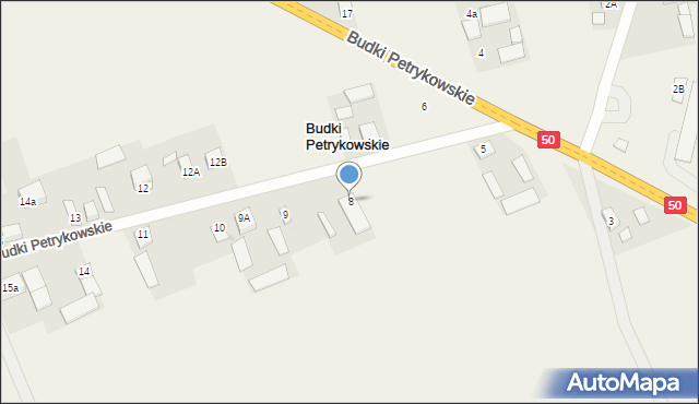 Budki Petrykowskie, Budki Petrykowskie, 8, mapa Budki Petrykowskie