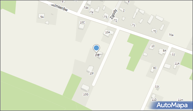 Budki Piaseckie, Budki Piaseckie, 10E, mapa Budki Piaseckie