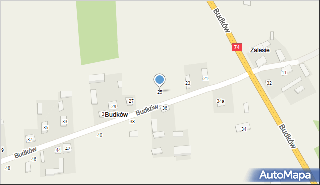 Budków, Budków, 25, mapa Budków