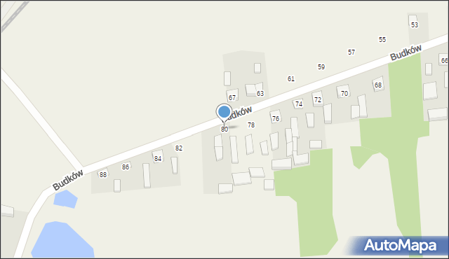 Budków, Budków, 80, mapa Budków
