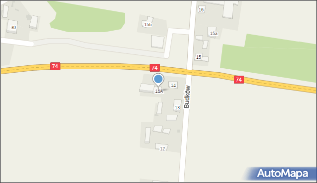 Budków, Budków, 14A, mapa Budków