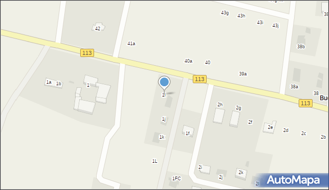 Budno, Budno, 1i, mapa Budno