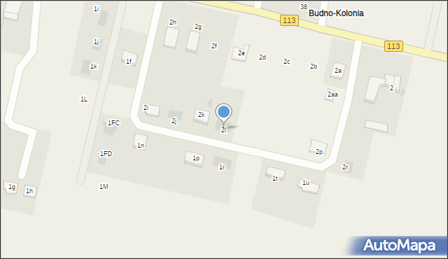 Budno, Budno, 2l, mapa Budno