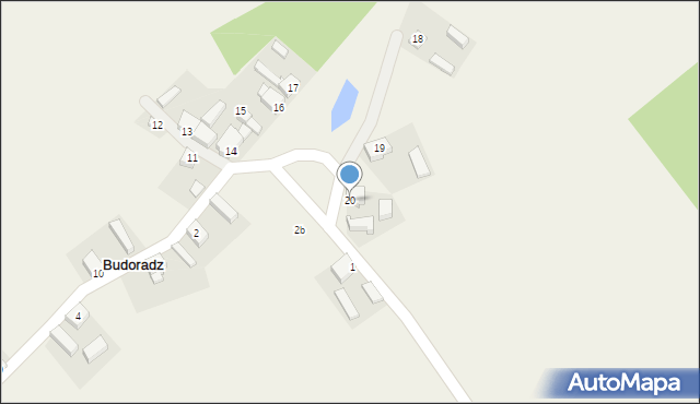 Budoradz, Budoradz, 20, mapa Budoradz