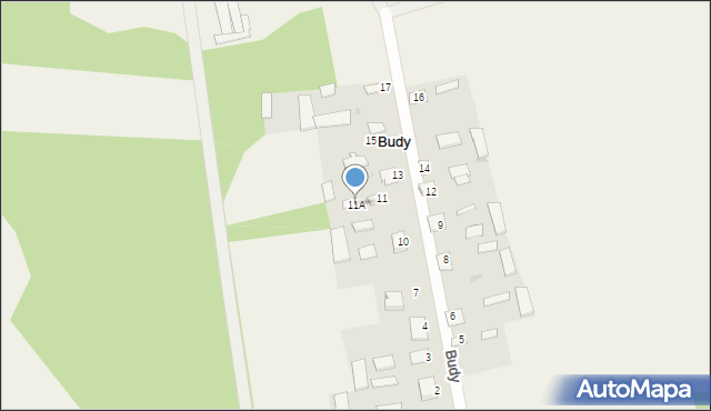 Budy, Budy, 11A, mapa Budy